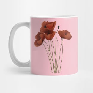 Long Tall Poppies Artistic WIldflowers Mug